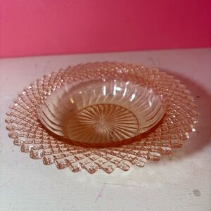 Vintage * Anchor Hocking Miss America Pattern Elegant Pink Glass Small Bowl EUC